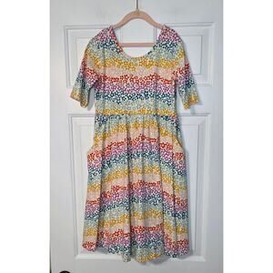 Hanna Andersson Skater Dress with Pockets Size 12 Multicolor floral print